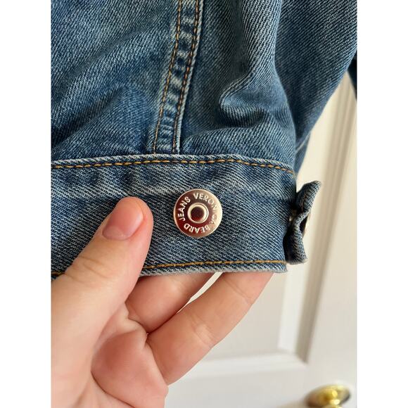 Veronica Beard Raina Blue Jean Denim Cropped Jacket Short Puff Sleeve | XL - Picture 9 of 13